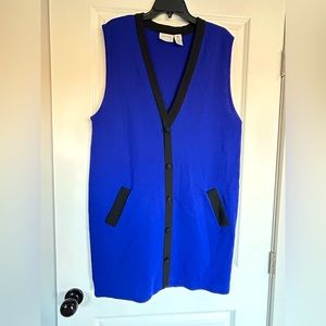Preview Collection 100% merino wool blue vest dress XL